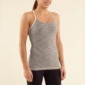 Lululemon Flow Y Tank w Built in Bra, size 10, grey